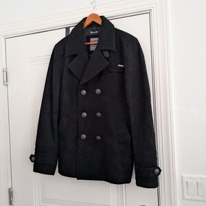 Pull & Bear High Grade great jacket wool blend jacket peacoat EUR Large …